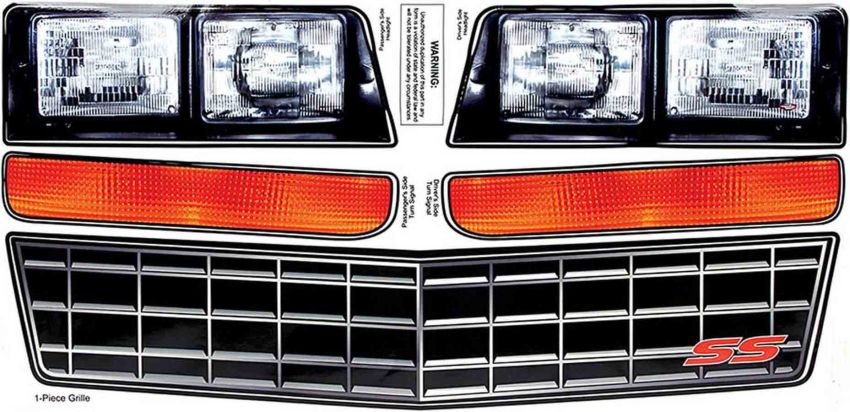 ALLSTAR PERFORMANCE ALL23014 M/C SS Nose Decal Kit Stock Grille 1983-88