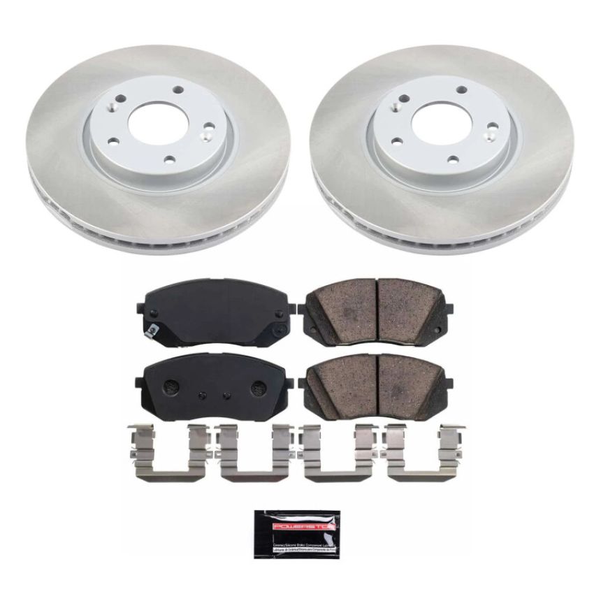 PowerStop SC8621 Semi-Coated Rotor and Low-Dust Ceramic Brake Pad Kit