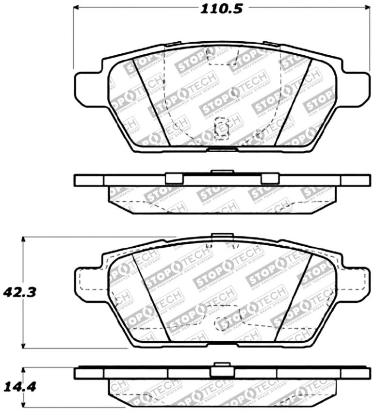 Stoptech 309.11610 Performance 06-07 Mazdaspeed 6 Rear Brake Pads