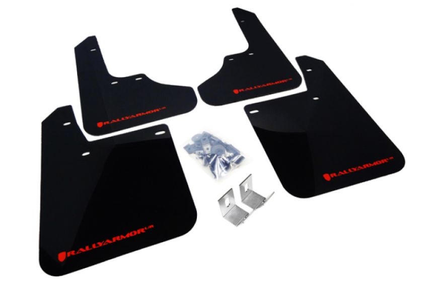 Rally Armor MF2-UR-BLK/RD Black Mud Flap/Red Logo