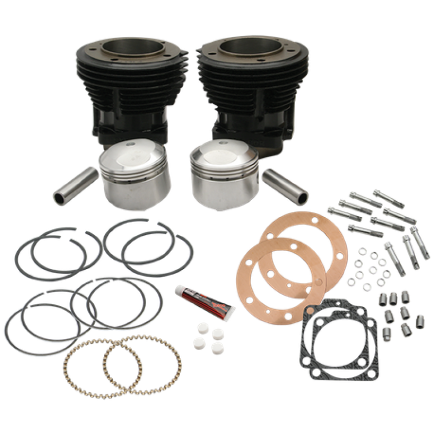 S&S Cycle 91-9031 66-84 BT 93in High Compression 3-5/8in Big Bore Cylinder & Piston Kit - Gloss Black