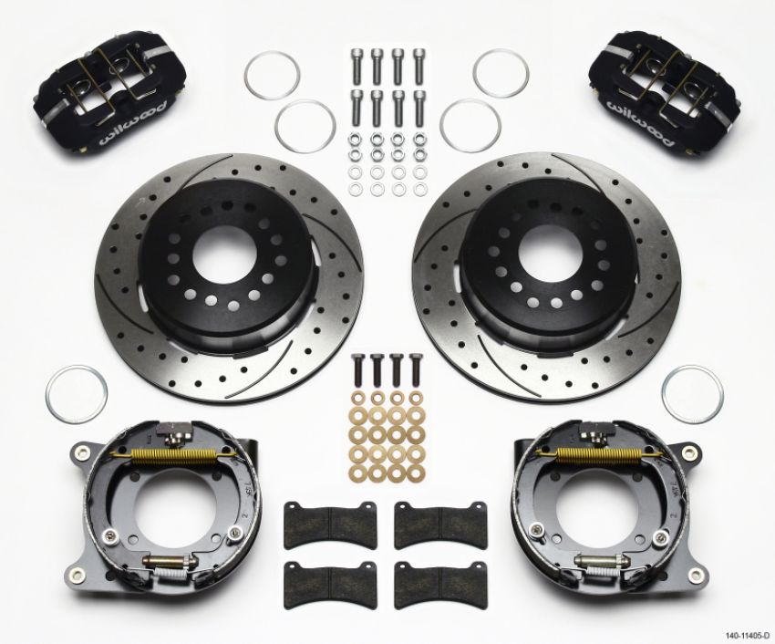Wilwood 140-11405-D Dynapro Low-Profile 11.00in P-Brake Kit Drilled 55-57 Chevy 2.34in Offset