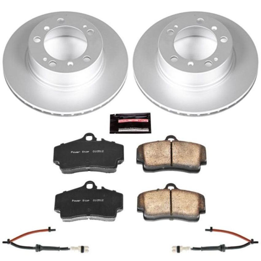 PowerStop CRK857 Genuine Geomet Coated Rotor and Carbon-Fiber Ceramic Brake Pad Kit