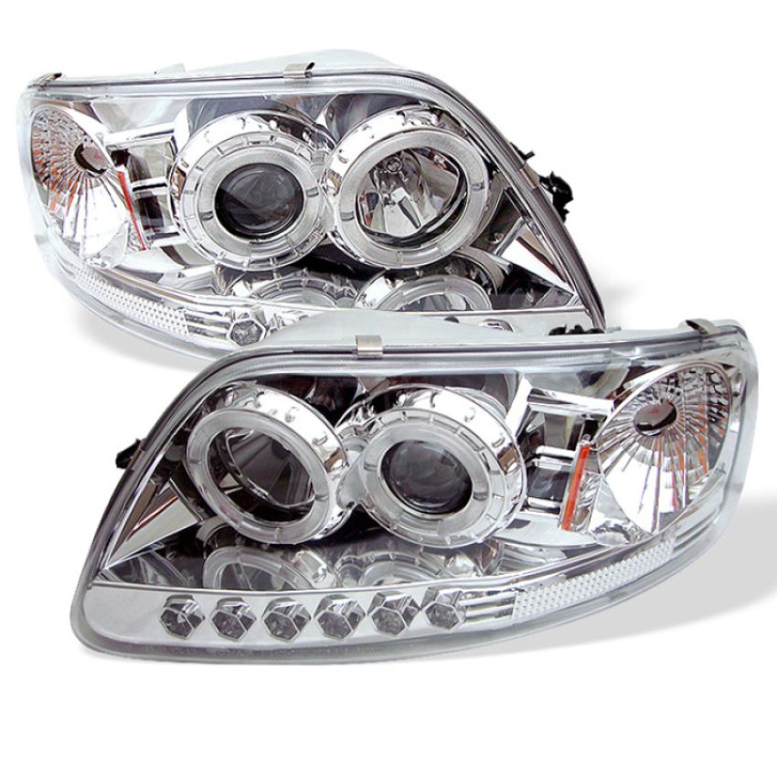 SPYDER 5010278 1PC Projector Headlights - LED Halo - Amber Reflector - Chrome
