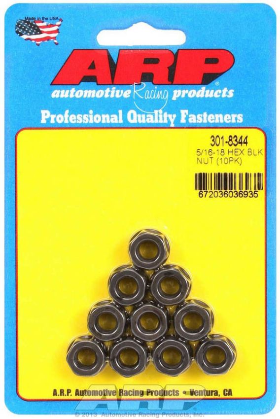 ARP ARP301-8344 Hex Nut Kit w/Flange 5/16-18 (10pk)