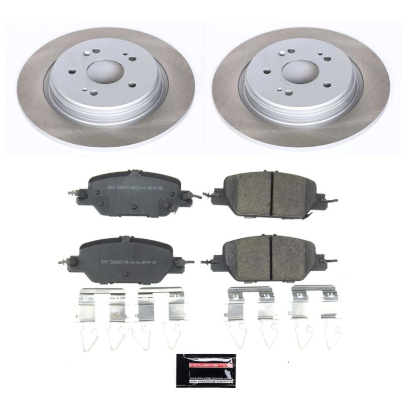 PowerStop SC7528 Semi-Coated Rotor and Low-Dust Ceramic Brake Pad Kit
