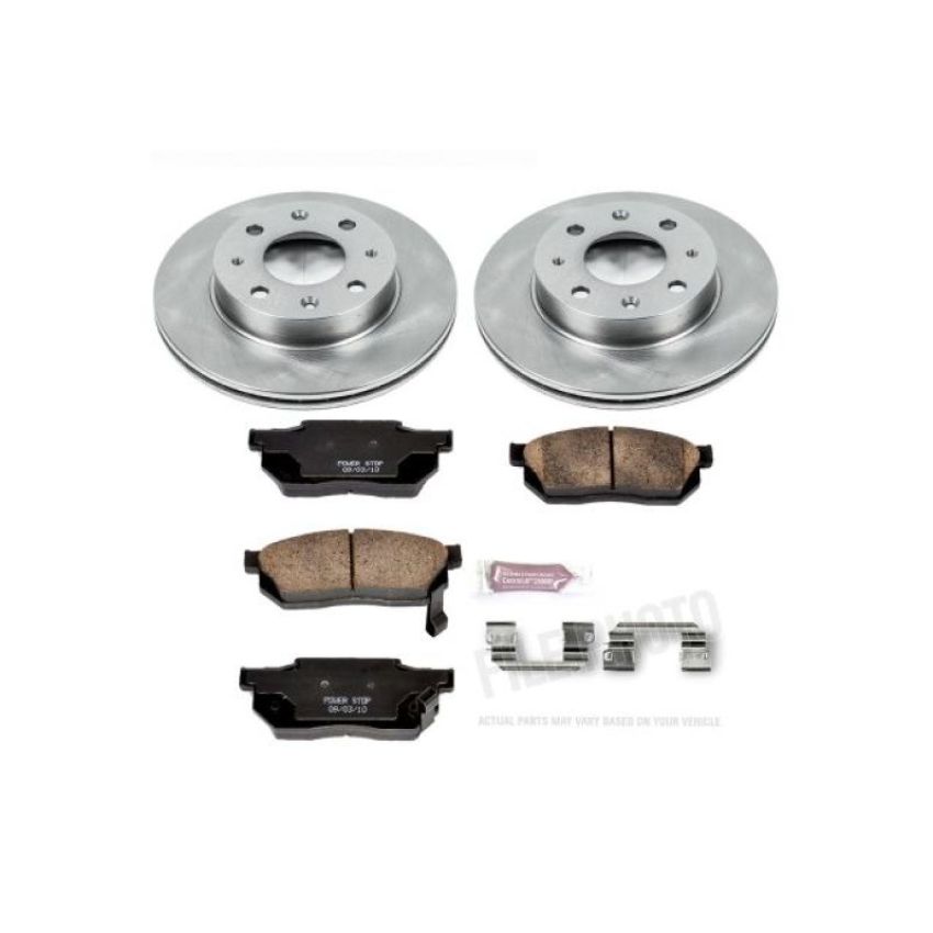 PowerStop KOE4795 OE Stock Replacement Low-Dust Ceramic Brake Pad and Rotor Kit