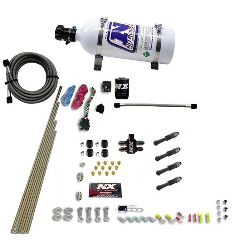 Nitrous Express 93046-05 DRY DIRECT PORT NITROUS SYSTEM. 4 CYLINDER W/ 5LB BOTTLE