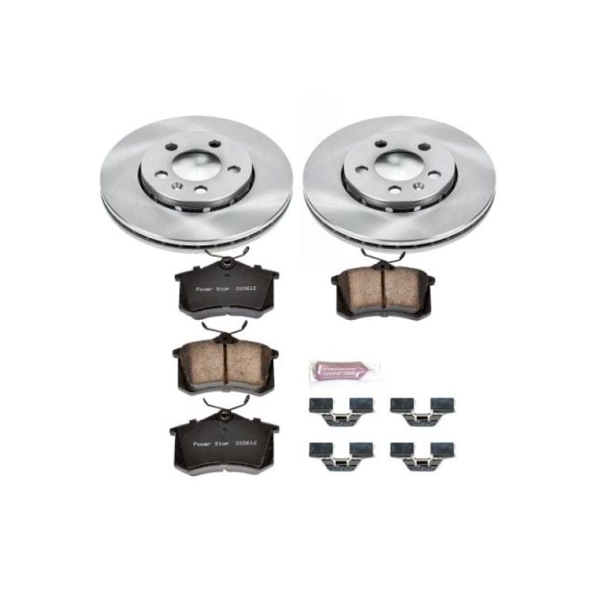 PowerStop KOE920 OE Stock Replacement Low-Dust Ceramic Brake Pad and Rotor Kit