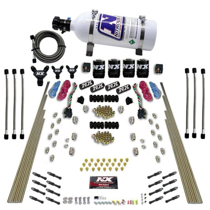 Nitrous Express 93106-05 8 CYL DRY DIRECT PORT, DUAL STAGE, 4 SOLENOIDS, WITH 5LB BOTTLE (200-600HP)