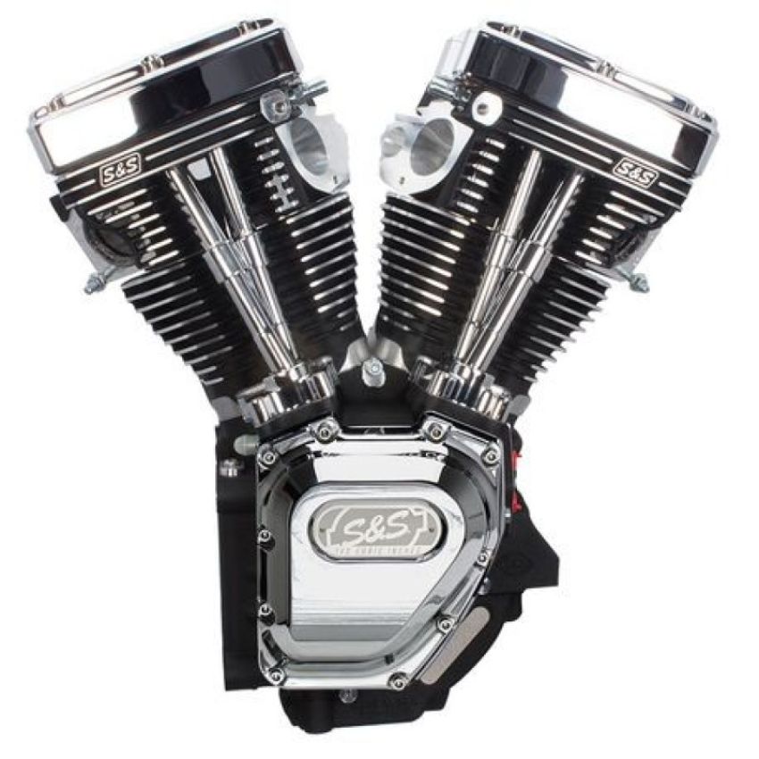 S&S Cycle 310-0737A 99-06 BT T134 Assembled Long Block Engine - Wrinkle Black