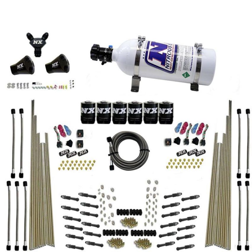 Nitrous Express 93206-05 8 CYL DRY DIRECT PORT, THREE STAGE, 6 SOLENOIDS, WITH 5LB BOTTLE (200-600HP)