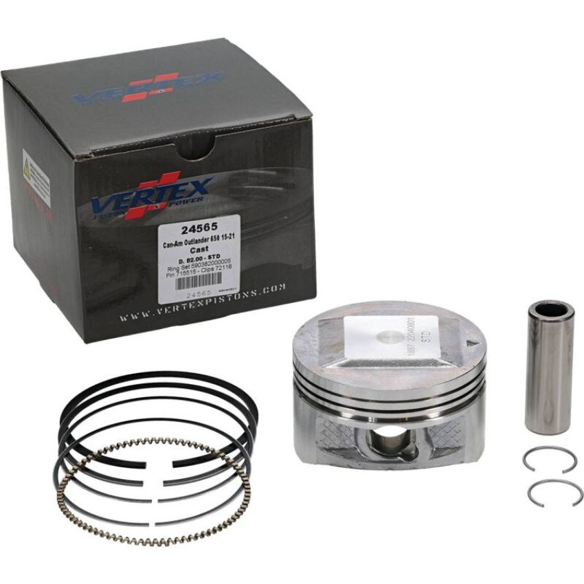 Vertex Pistons 24565 Vertex Piston 04-05 Can-Am Outlander 330 2x4 330cc Cast Replica Piston Kit