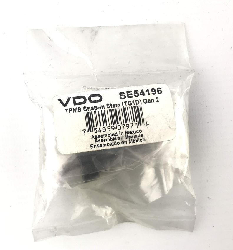 VDO SE54196 Rubber snap in stem with metal press clip teeth