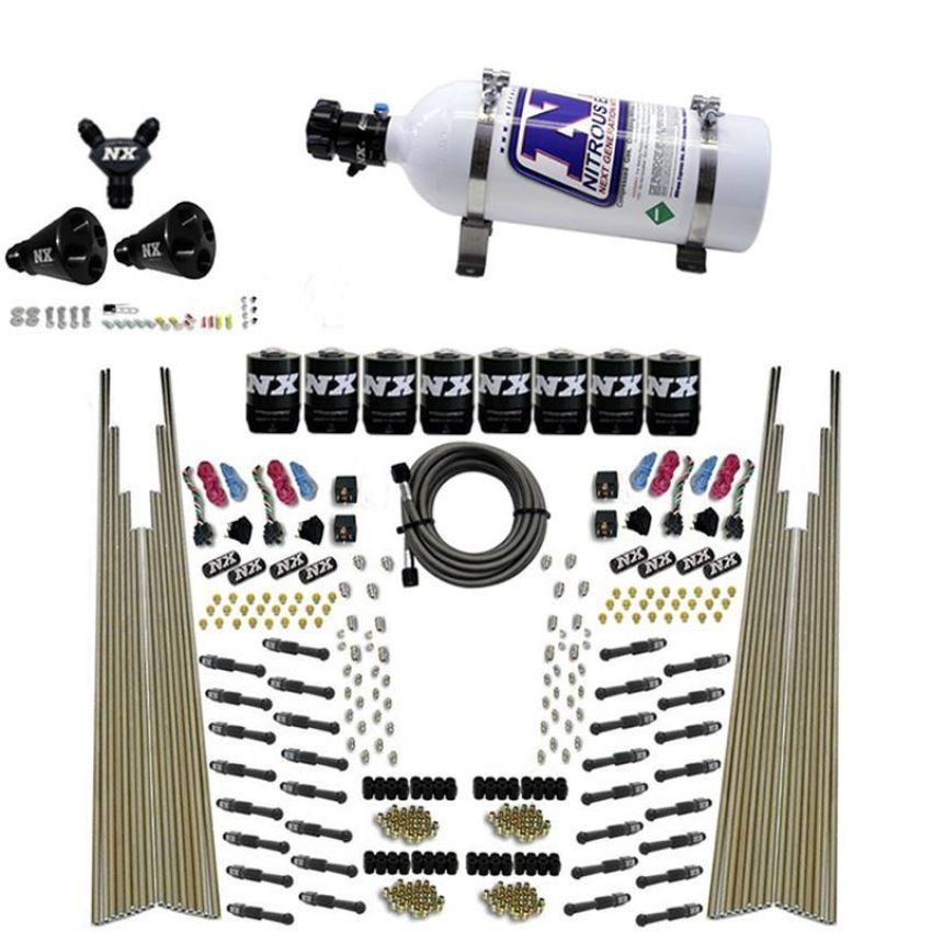 Nitrous Express 93306-05 8 CYL DRY DIRECT PORT, FOUR STAGE, 8 SOLENOIDS, WITH 5LB BOTTLE (200-600HP)