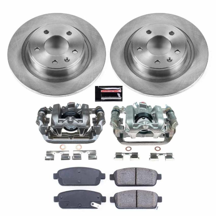 PowerStop KCOE5552B OE Stock Replacement Low-Dust Ceramic Brake Pad, Rotor and Caliper Kit