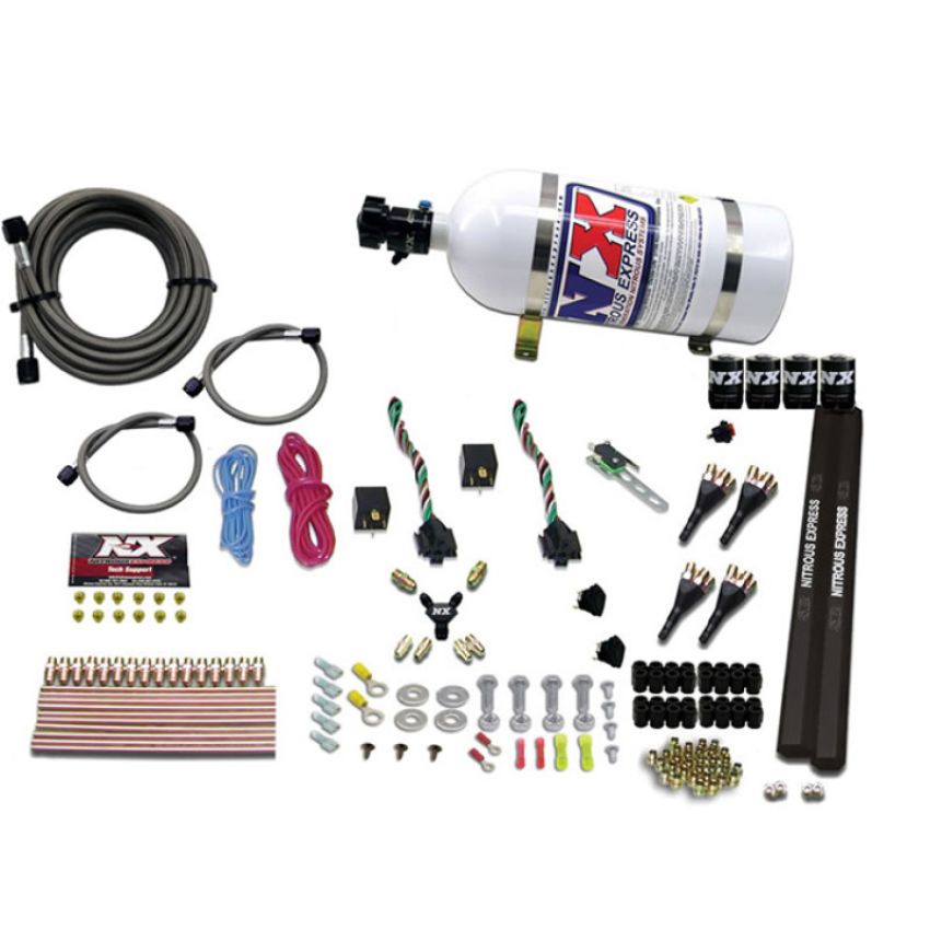 Nitrous Express 90094-10 4-CYL SX2 NOZZLE SYSTEM W/ 10LB BOTTLE (100-300HP X 2)