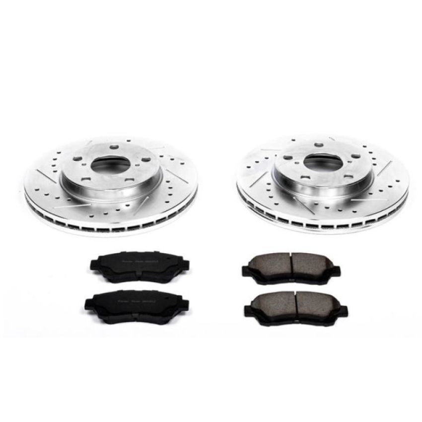 PowerStop K1070 Z23 Daily Driver Carbon-Fiber Ceramic Brake Pad and Drilled & Slotted Rotor Kit