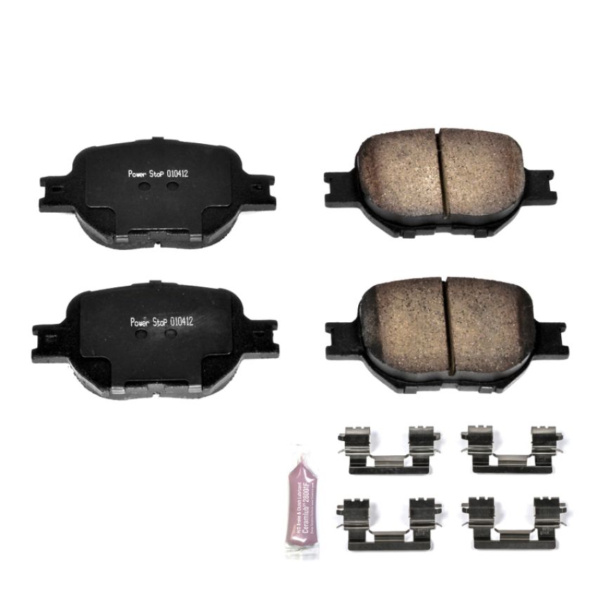 PowerStop Z23-817 PowerStop - Z23 Daily Driver Carbon-Fiber Ceramic Brake Pads with Hardware Kit