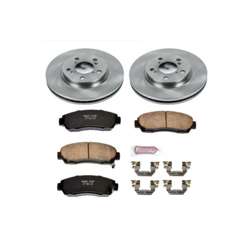 PowerStop KOE2435 OE Stock Replacement Low-Dust Ceramic Brake Pad and Rotor Kit