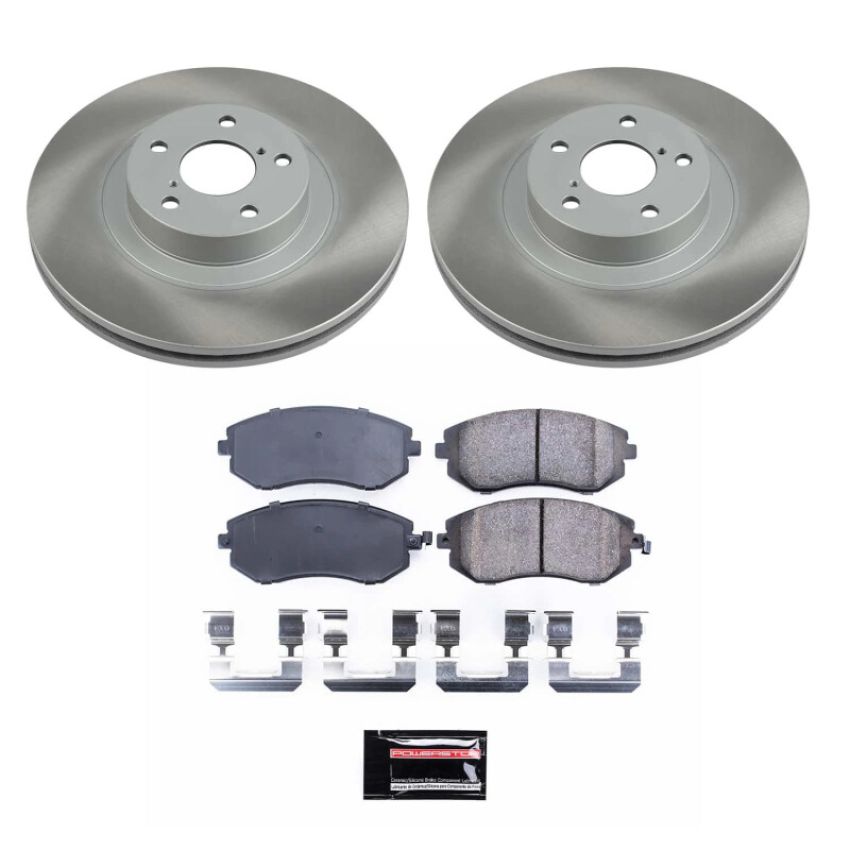 PowerStop SC3038 Semi-Coated Rotor and Low-Dust Ceramic Brake Pad Kit