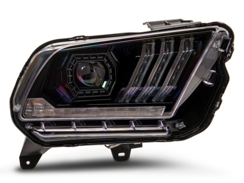 Raxiom 426686 13-14 Ford Mustang LED Projector Headlights SEQL Turn Signals- Blk Housing (Clear Lens)