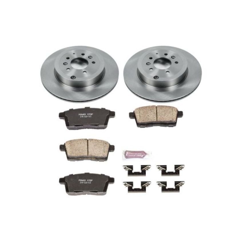 PowerStop KOE5877 OE Stock Replacement Low-Dust Ceramic Brake Pad and Rotor Kit