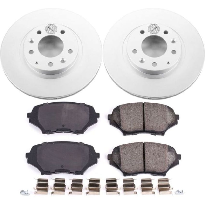 PowerStop CRK4659 Genuine Geomet Coated Rotor and Low-Dust Ceramic Brake Pad Kit
