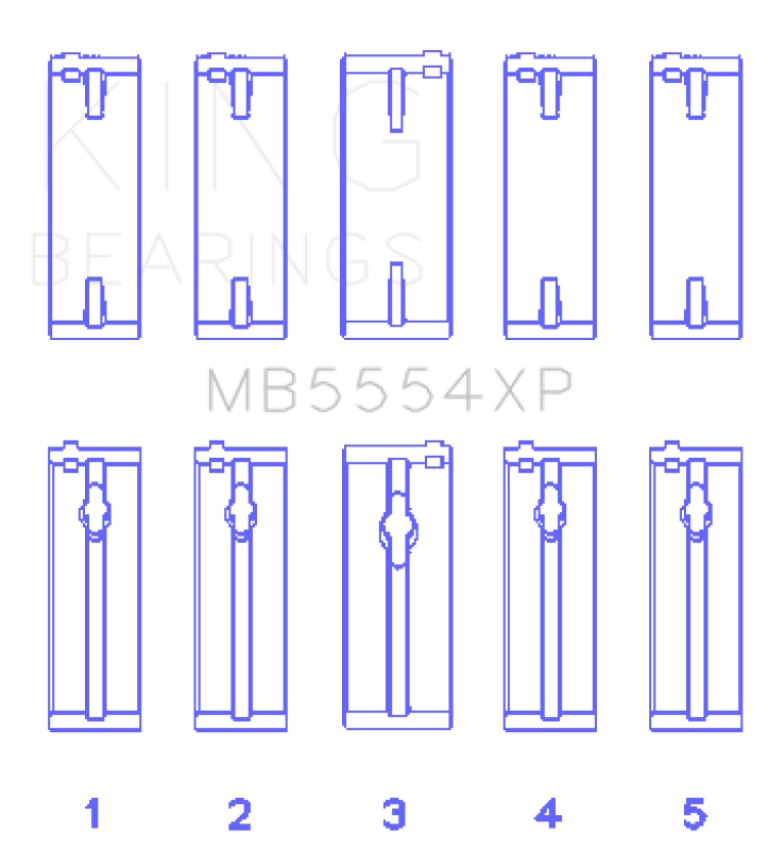 King Engine Bearings MB5554XP King Toyota 3SGTE Performance Main Bearing Set - Size STD