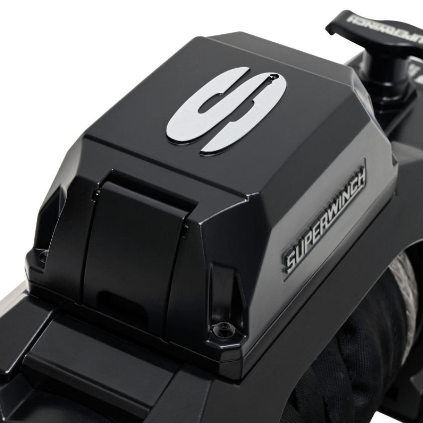 Superwinch 1712204 12000 LBS 12V DC 3/8in x 80ft Synthetic Rope SX12SR Winch - Semi Gloss Black