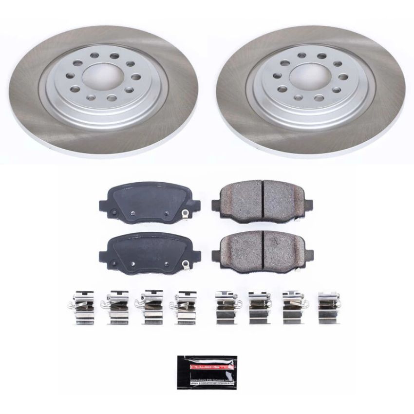 PowerStop SC6542 Semi-Coated Rotor and Low-Dust Ceramic Brake Pad Kit