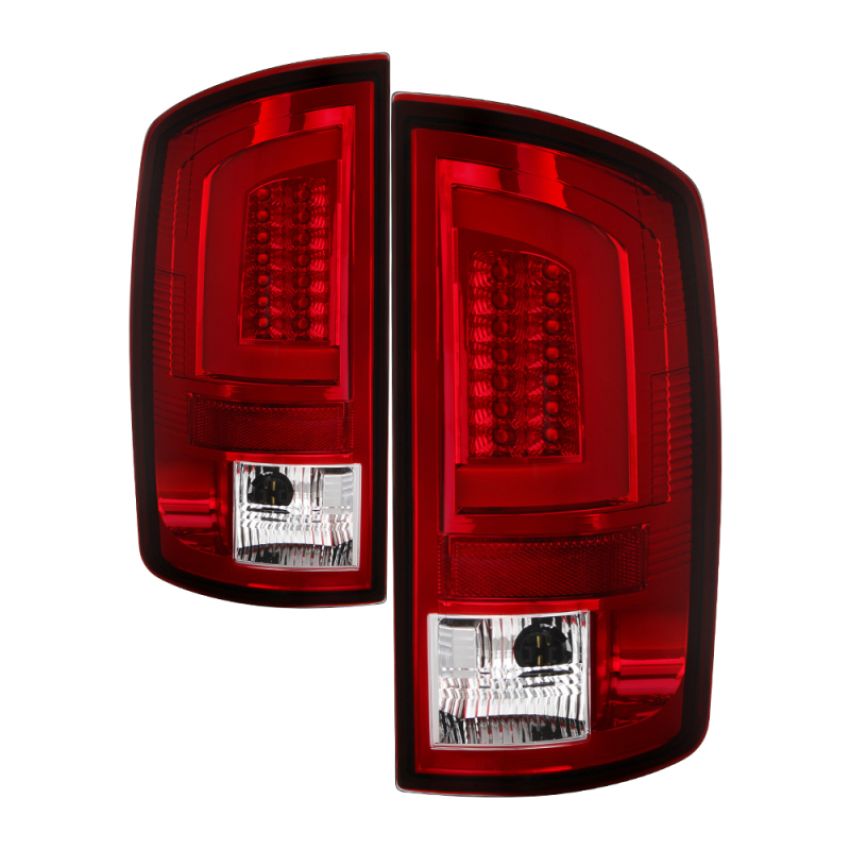 SPYDER 5084132 Light Bar LED Tail Lights - Version 3 - Red Clear
