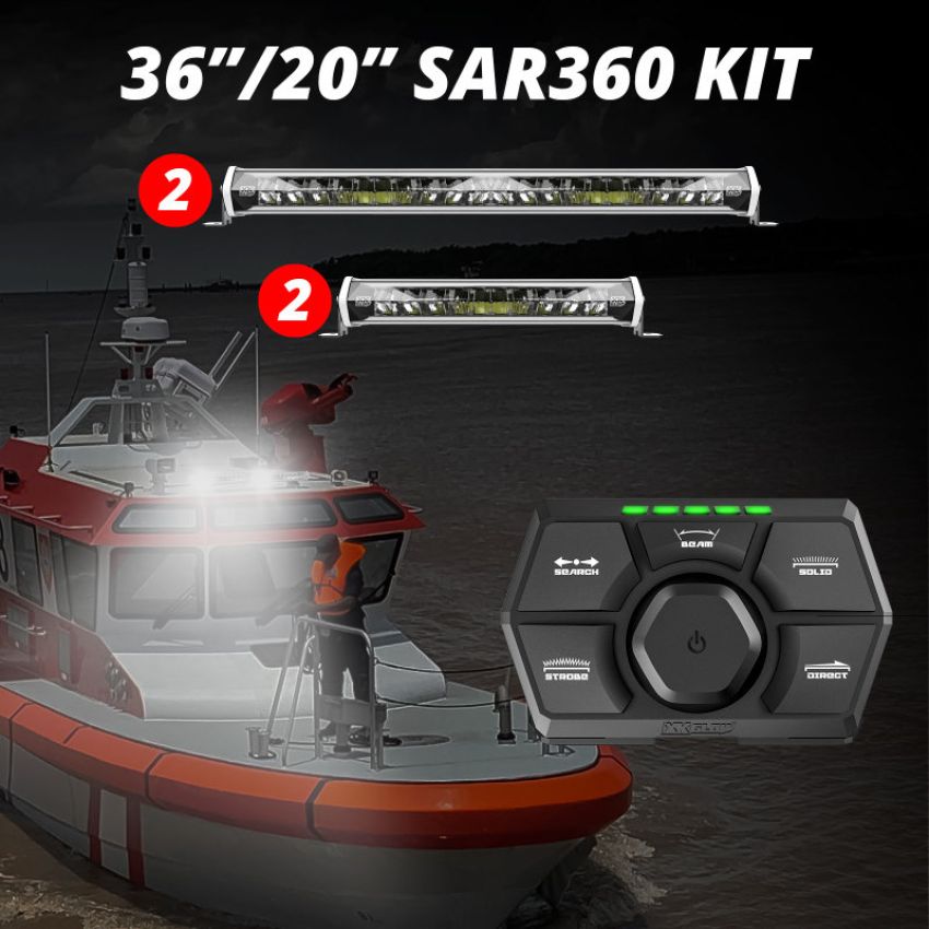 XKGLOW XK-SAR360-2211W XK Glow SAR360 Light Bar Kit Emergency Search and Rescue Light System White (2)36In (2)20In