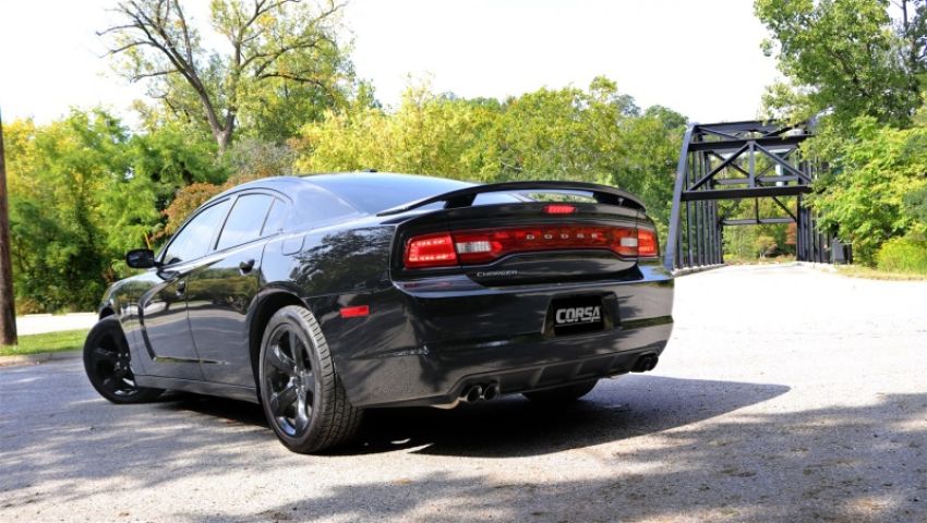 CORSA Performance 14474BLK Corsa 11-14 Dodge Charger SXT 2.5in Sport Cat-Back Dual Rear Exit w/ Twin 3.0in Black Tips