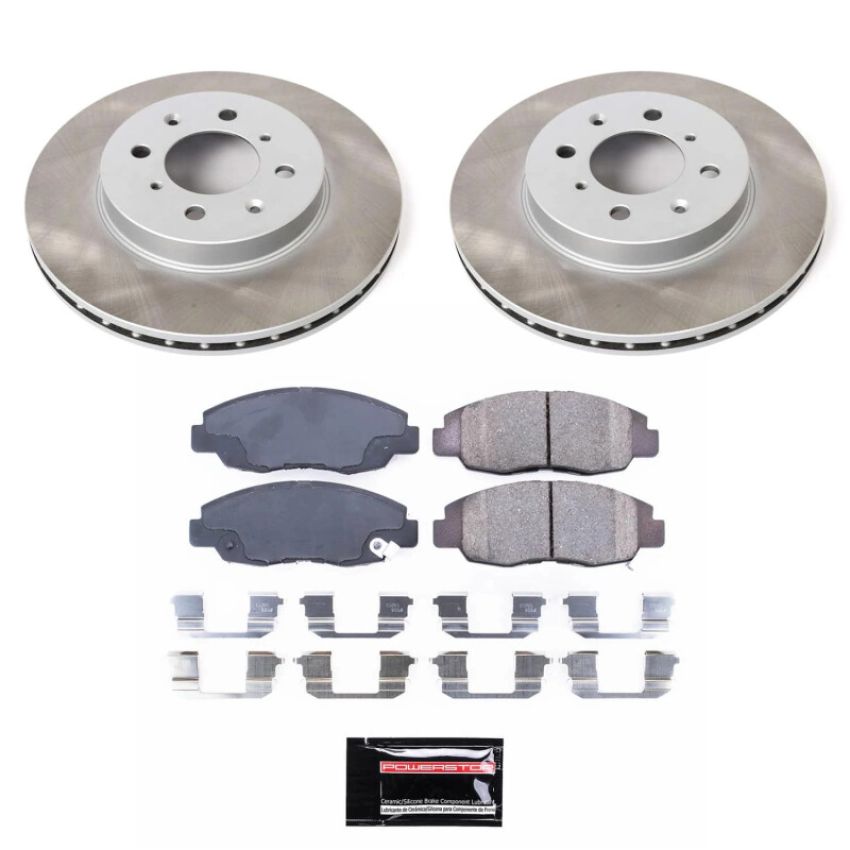 PowerStop SC690 Semi-Coated Rotor and Low-Dust Ceramic Brake Pad Kit