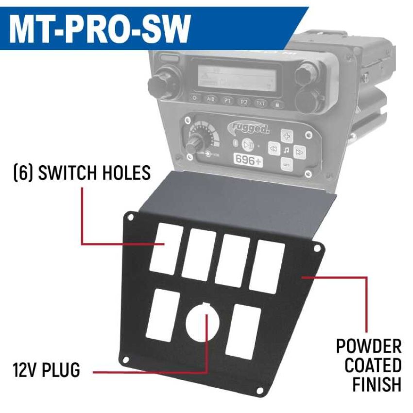 Rugged Radios MT-PRO-SP8 Polaris RZR PRO XP/Turbo R/PRO R Dash Mount Radio and Intercom - Switch Pros 8