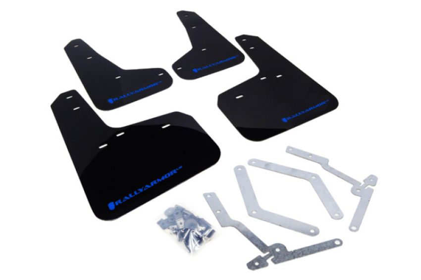 Rally Armor MF27-UR-BLK/BL Black Mud Flap/Blue Logo
