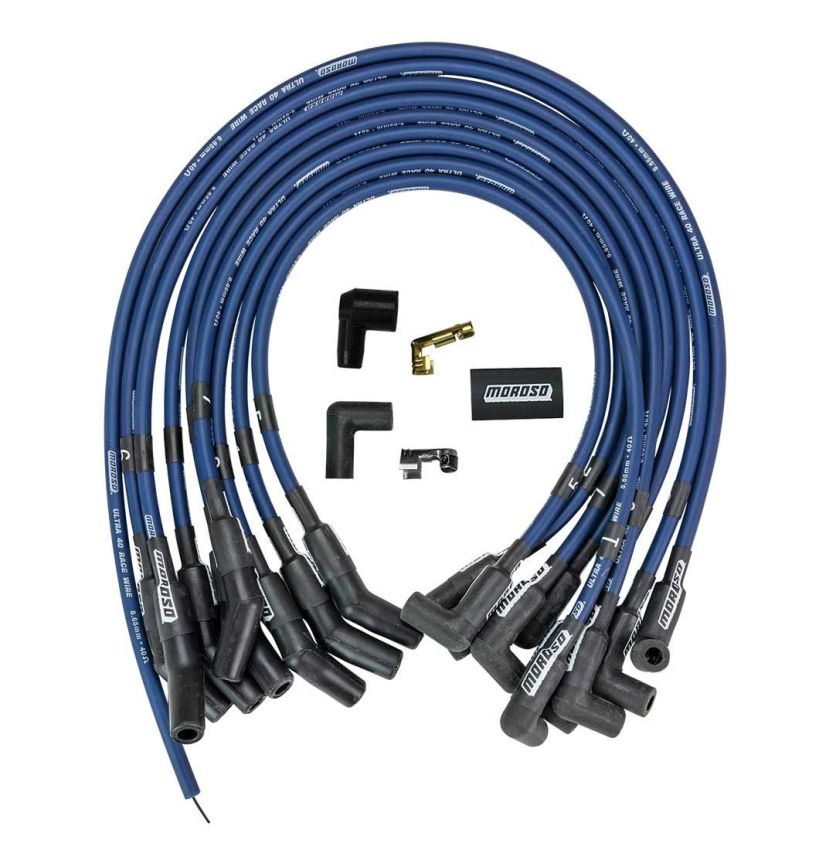Moroso 73674 Ford 429-460 Ignition Wire Set - Ultra 40 - Unsleeved - HEI - 135 Degree - Blue