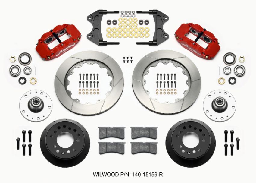 Wilwood 140-15156-R Narrow Superlite 6R Front Hub Kit 14.00in Red WWE ProSpindle (5x4.75in 5x5.00in Hub)