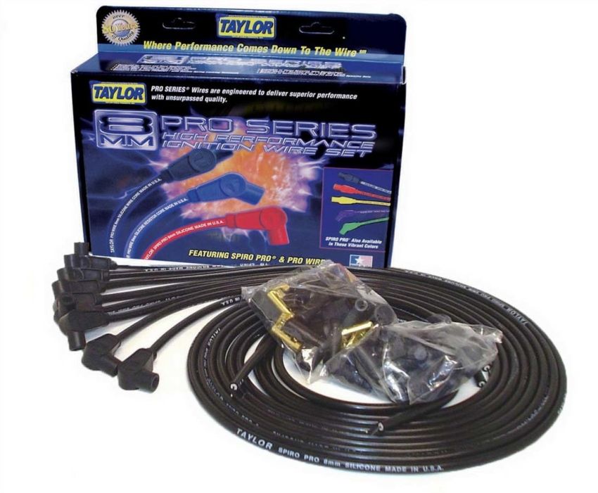 Taylor Cable 73051 8mm Pro Wire 90 Degree BLACK