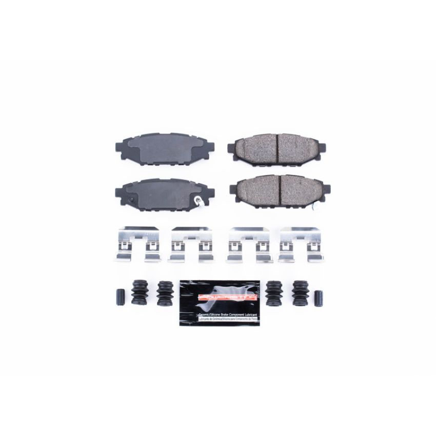 PowerStop Z23-1114 PowerStop - Z23 Daily Driver Carbon-Fiber Ceramic Brake Pads with Hardware Kit