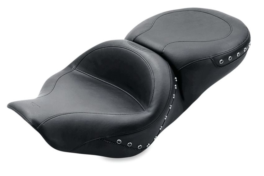 Mustang Motorcycle 75577 Mustang 97-07 Harley Rd King,06-07 Str Glide,00-05 Eagle Hightail Std Tour Pass Seat w/Studs - Black