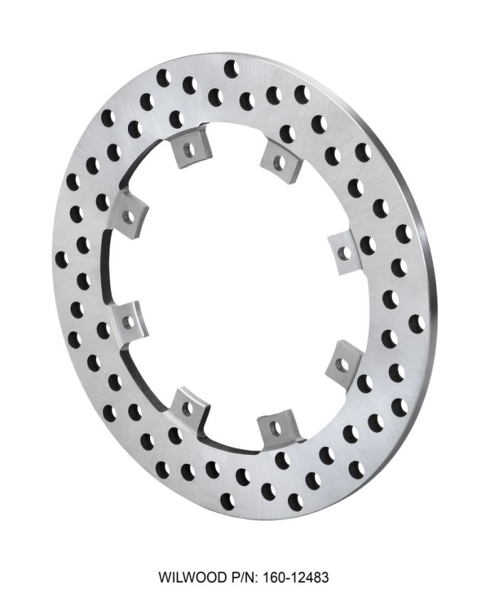 Wilwood 160-12483 Rotor-SuperAlloy-Rear Drag-Drilled 11.44 x .350 - Dynamic (Snap Ring Mnt)