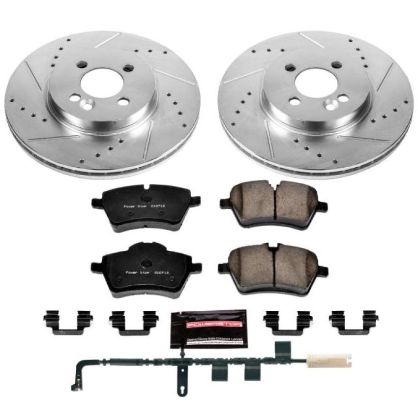 PowerStop K6068 Z23 Daily Driver Carbon-Fiber Ceramic Brake Pad and Drilled & Slotted Rotor Kit