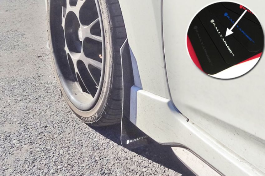 Rally Armor MF24-UR-BLK/WH Black Mud Flap/White Logo