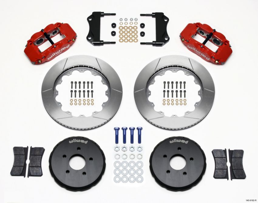 Wilwood 140-9192-R Narrow Superlite 6R Front Hat Kit 14.00in Red Nissan 350Z/Fiti G35