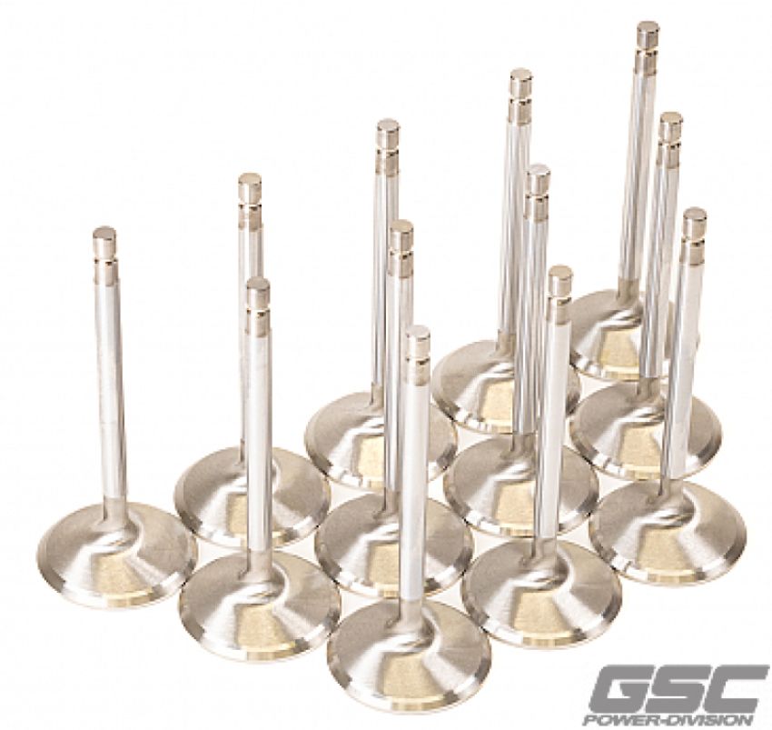 GSC Power Division 2058-12 GSC P-D Nissan VR38DETT 38.15mm Head +1mm OS 94.95mm Long Flat Face Intake Valve - Set of 12