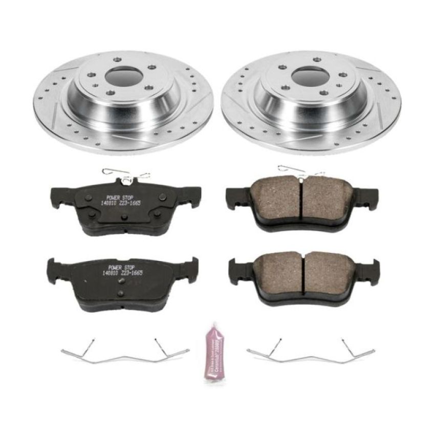 PowerStop K6559 Z23 Daily Driver Carbon-Fiber Ceramic Brake Pad and Drilled & Slotted Rotor Kit