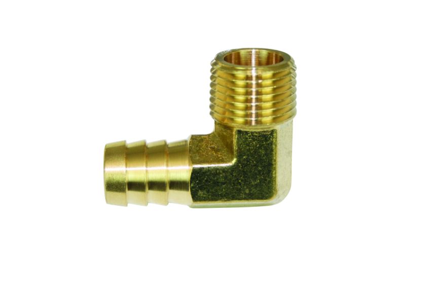 Moroso 22736 90 Degree Fitting - 1/2in NPT to 5/8in Barbed - Brass - Single