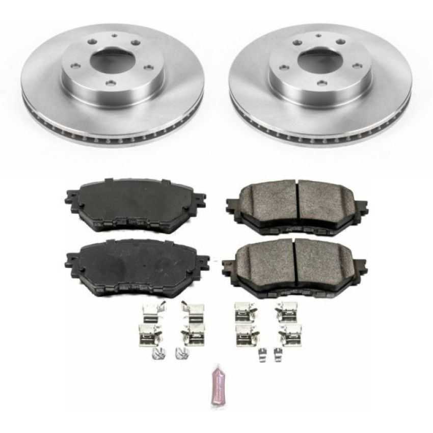 PowerStop KOE6975 OE Stock Replacement Low-Dust Ceramic Brake Pad and Rotor Kit